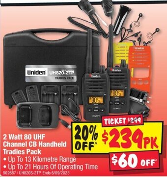 2 Watt 80 UHF Channel CB Handheld Tradies Pack