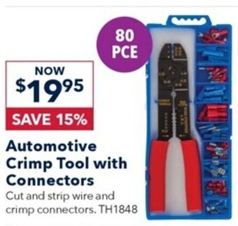 Jaycar Electronics Automotive Crimp Tool with Connectors offer