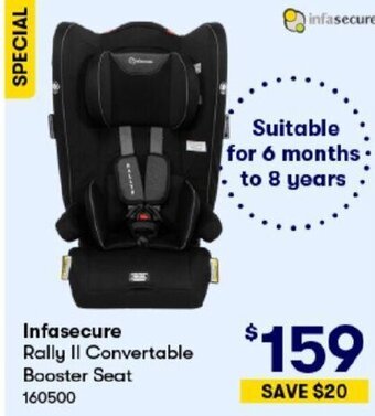 BIG W Infasecure Rally Il Convertable Booster Seat offer