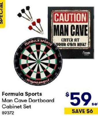 BIG W Formula Sports Man Cave Dartboard Cabinet Set offer