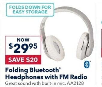 Jaycar Electronics Folding Bluetooth® Headphones with FM Radio offer