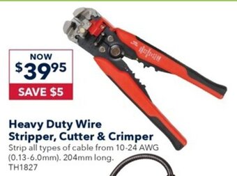 Heavy Duty Wire Stripper, Cutter & Crimper