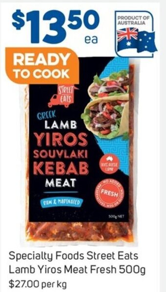 Foodland Specialty Foods Street Eats Lamb Yiros Meat Fresh 500g offer
