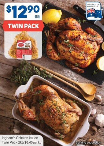 Foodland Ingham's Chicken Italian Twin Pack 2kg offer