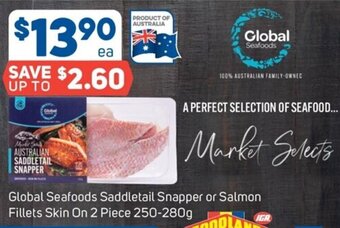 Foodland Global Seafoods Saddletail Snapper or Salmon Fillets Skin On 2 Piece 250-280g offer