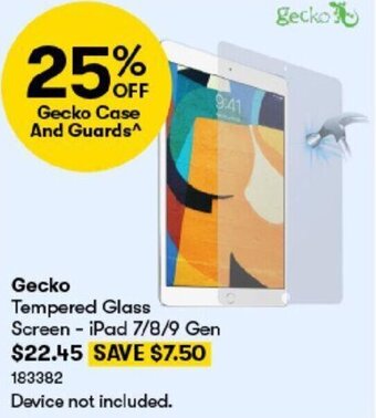 BIG W Gecko Tempered Glass Screen - iPad 7/8/9 Gen offer