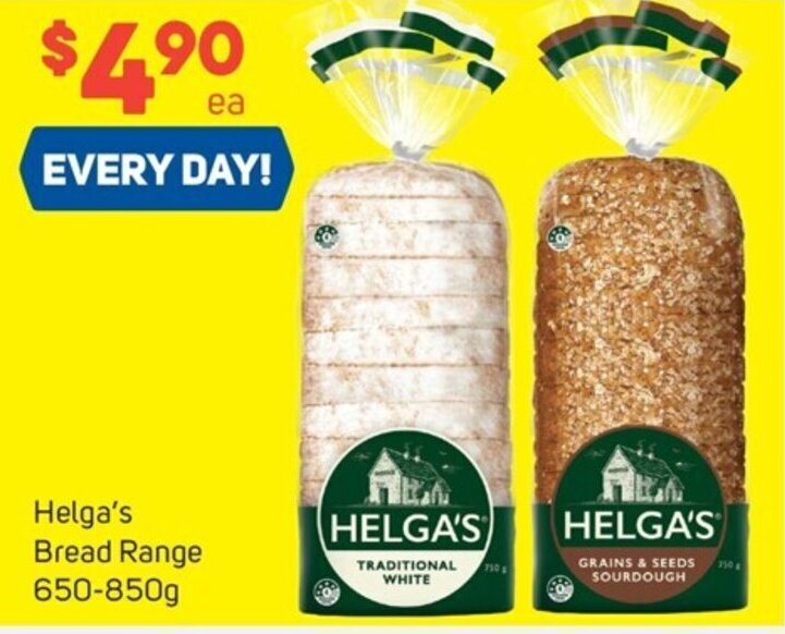 Helga's Bread Range 650850g offer at Foodland