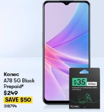 BIG W Konec A78 5G Black Prepaid offer