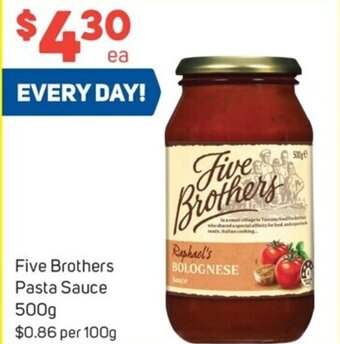 Foodland Five Brothers Pasta Sauce 500g offer