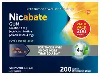 Chempro Nicabate Quit Smoking Gum Extra Fresh Mint 4mg 200 Pieces offer