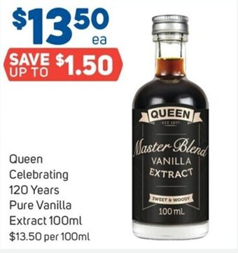 Foodland Queen Celebrating 120 Years Pure Vanilla Extract 100ml offer