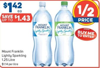 Foodland Mount Franklin Lightly Sparkling 1.25 Litre offer