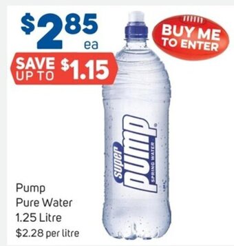 Foodland Pump Pure Water 1.25 Litre offer