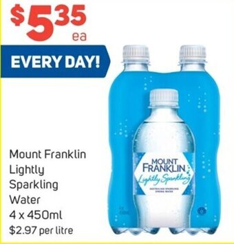 Foodland Mount Franklin Lightly Sparkling Water 4 x 450ml offer