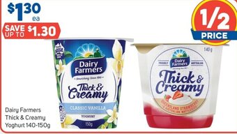 Foodland Dairy Farmers Thick & Creamy Yoghurt 140-150g offer