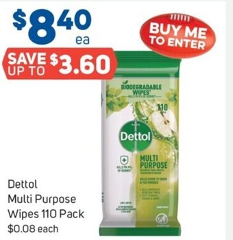 Foodland Dettol Multi Purpose Wipes 110 Pack offer
