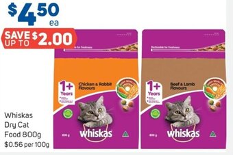 Foodland Whiskas Dry Cat Food 800g offer