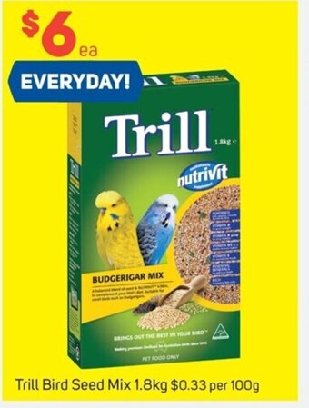 Foodland Trill Bird Seed Mix 1.8kg offer