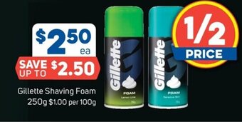 Foodland Gillette Shaving Foam 250g offer