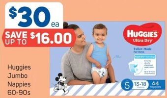 Foodland Huggies Jumbo Nappies 60-90s offer