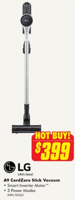 The Good Guys LG A9 CordZero Stick Vacuum offer