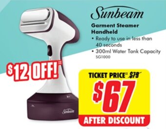 The Good Guys Sunbeam Garment Steamer Handheld offer