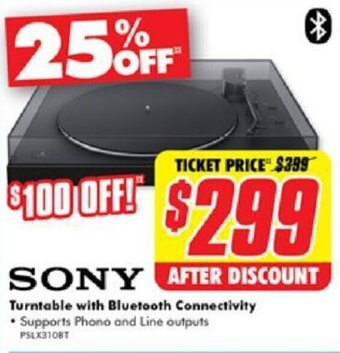 The Good Guys SONY Turntable with Bluetooth Connectivity offer