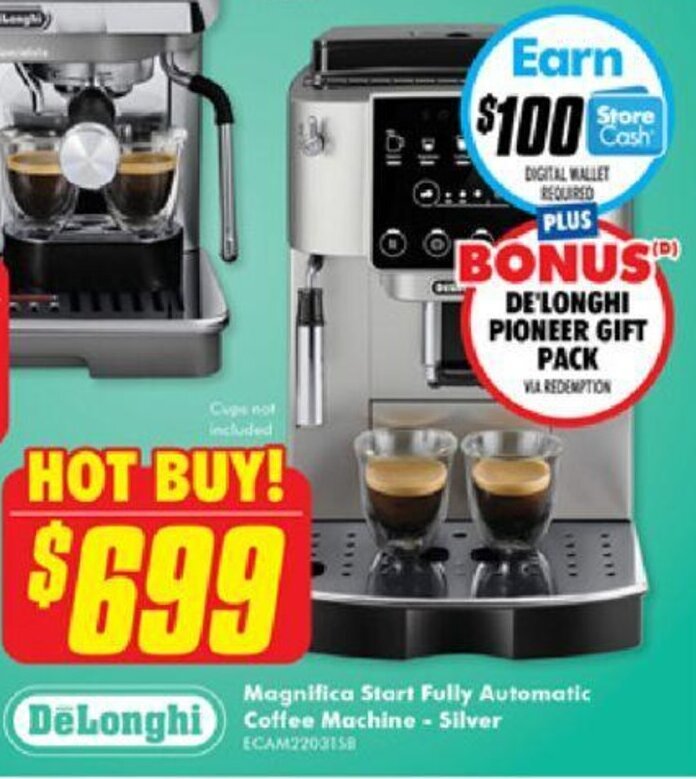 DeLonghi Coffee Machine Silver offer at The Good Guys