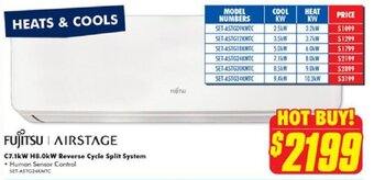 The Good Guys FUJITSU AIRSTAGE C7.1kW H8.0kW Reverse Cycle Split System offer