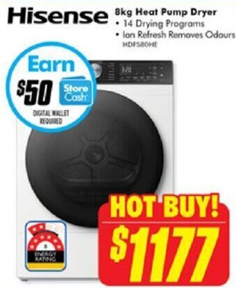 The Good Guys Hisense 8kg Heat Pump Dryer offer