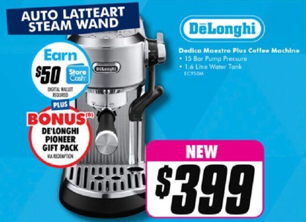 DeLonghi Dedica Maestro Plus Coffee Machine offer at The Good Guys