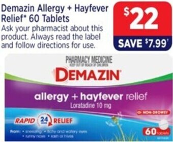 Demazin Allergy + Hayfever Relief* 60 Tablets