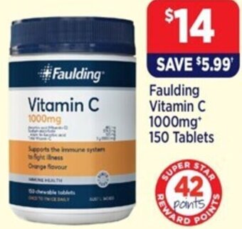 Star Discount Chemist *Faulding Vitamin C 1000mg* 150 Tablets offer