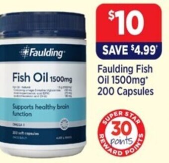 Star Discount Chemist Faulding Fish Oil 1500mg* 200 Capsules offer