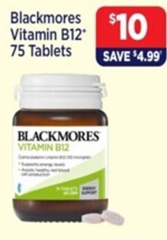Star Discount Chemist Blackmores Vitamin B12+ 75 Tablets offer