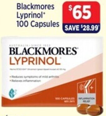 Star Discount Chemist Blackmores Lyprinol* 100 Capsules offer
