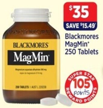 Star Discount Chemist Blackmores MagMin 250 Tablets offer