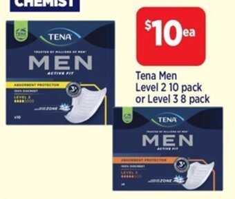 Tena Men Level 2 10 pack or Level 3 8 pack