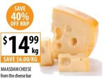 Supabarn MAASDAM CHEESE from the cheese bar offer