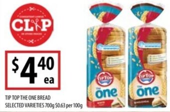 Supabarn TIP TOP THE ONE BREAD SELECTED VARIETIES 700g offer