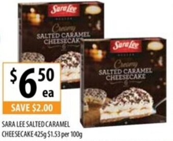 Supabarn SARA LEE SALTED CARAMEL CHEESECAKE 425g offer