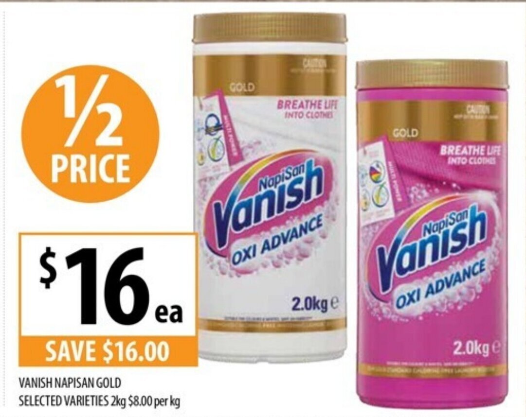 VANISH NAPISAN GOLD SELECTED VARIETIES 2kg offer at Supabarn