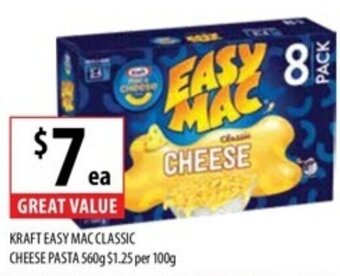 Supabarn KRAFT EASY MAC CLASSIC CHEESE PASTA 560g offer