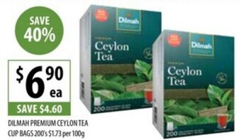 Supabarn DILMAH PREMIUM CEYLON TEA CUP BAGS 200's offer