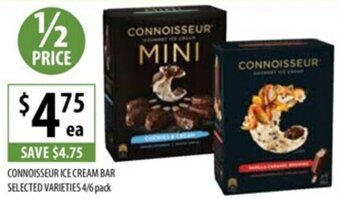 Supabarn CONNOISSEUR ICE CREAM BAR SELECTED VARIETIES 4/6 pack offer