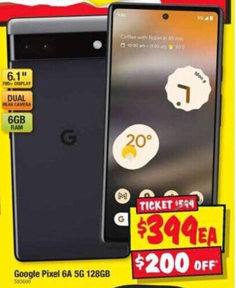 JB Hi-Fi Google Pixel 6A 5G 128GB offer