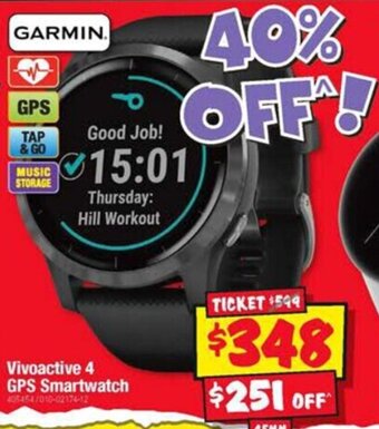 JB Hi-Fi Vivoactive 4 GPS Smartwatch offer