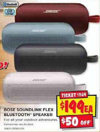 JB Hi-Fi BOSE SOUNDLINK FLEX BLUETOOTH SPEAKER offer