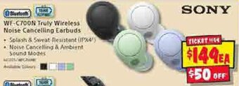 WF-C700N Truly Wireless Noise Cancelling Earbuds