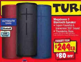 JB Hi-Fi Megaboom 3 Bluetooth Speaker offer